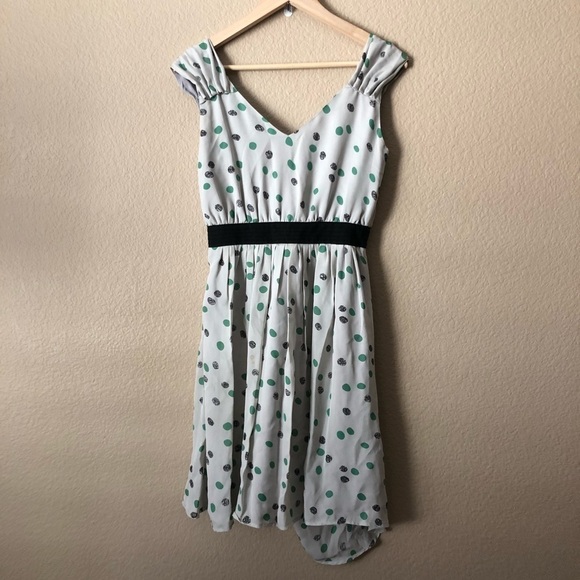 Hype polka dot drape front sleeveless dress - Picture 5 of 5